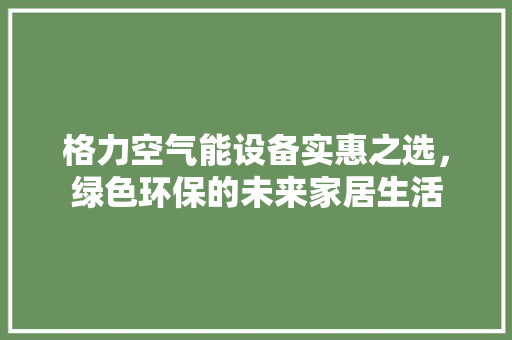 格力空气能设备实惠之选，绿色环保的未来家居生活 墙体维修