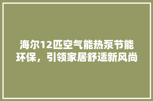 海尔12匹空气能热泵节能环保，引领家居舒适新风尚 汽车维修