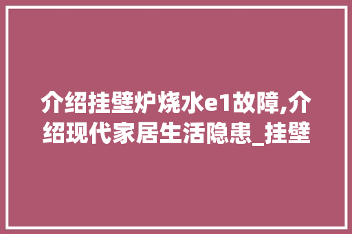介绍挂壁炉烧水e1故障,介绍现代家居生活隐患_挂壁炉烧水e1怎么回事 介绍挂壁炉烧水e1故障,介绍现代家居生活隐患_挂壁炉烧水e1怎么回事 综合便民