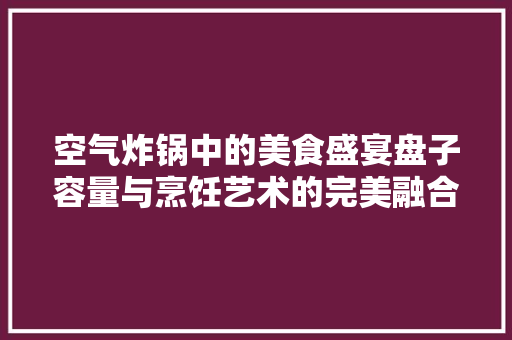 空气炸锅中的美食盛宴盘子容量与烹饪艺术的完美融合 墙体维修