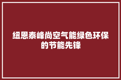 纽恩泰峰尚空气能绿色环保的节能先锋 家电维修