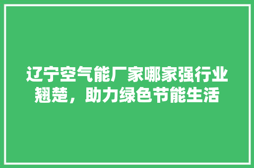辽宁空气能厂家哪家强行业翘楚，助力绿色节能生活 汽车维修