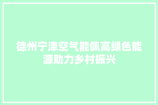 德州宁津空气能佩高绿色能源助力乡村振兴 墙体维修