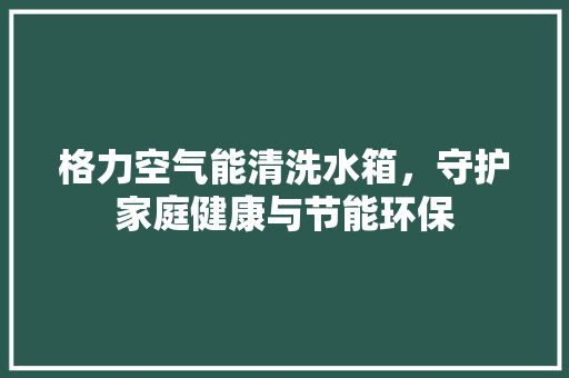 格力空气能清洗水箱，守护家庭健康与节能环保 墙体维修