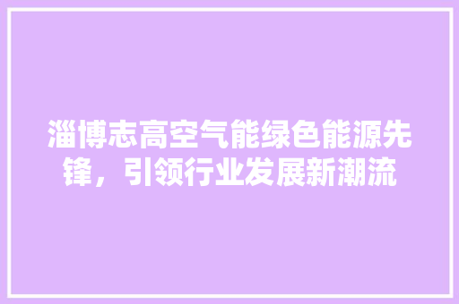 淄博志高空气能绿色能源先锋，引领行业发展新潮流 墙体维修