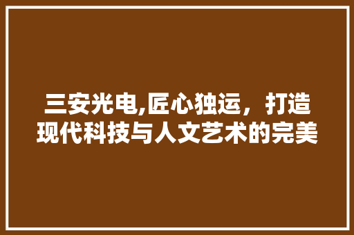三安光电,匠心独运，打造现代科技与人文艺术的完美融合