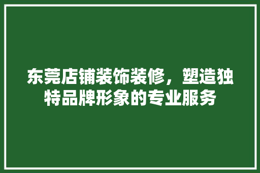 东莞店铺装饰装修，塑造独特品牌形象的专业服务 东莞店铺装饰装修，塑造独特品牌形象的专业服务 汽车维修