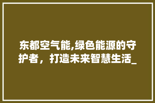 东都空气能,绿色能源的守护者，打造未来智慧生活_东都空气能