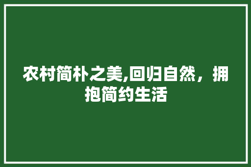 农村简朴之美,回归自然，拥抱简约生活 农村简朴之美,回归自然，拥抱简约生活 墙体维修