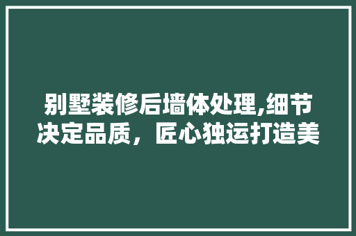别墅装修后墙体处理,细节决定品质，匠心独运打造美好空间 别墅装修后墙体处理,细节决定品质，匠心独运打造美好空间 综合便民