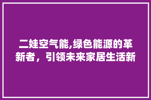 二娃空气能,绿色能源的革新者，引领未来家居生活新风尚_二娃空气能 二娃空气能,绿色能源的革新者，引领未来家居生活新风尚_二娃空气能 汽车维修