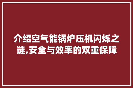 介绍空气能锅炉压机闪烁之谜,安全与效率的双重保障_空气能锅炉压机闪烁