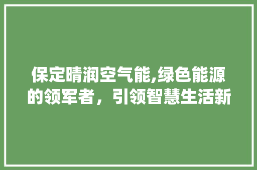 保定晴润空气能,绿色能源的领军者，引领智慧生活新风尚_保定晴润空气能