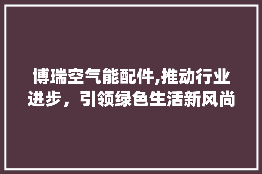 博瑞空气能配件,推动行业进步，引领绿色生活新风尚_博瑞空气能配件