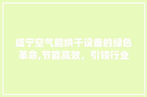 咸宁空气能烘干设备的绿色革命,节能高效，引领行业新潮流_咸宁空气能烘干设备