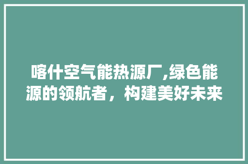 喀什空气能热源厂,绿色能源的领航者，构建美好未来_喀什空气能热源厂