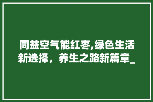 同益空气能红枣,绿色生活新选择，养生之路新篇章_同益空气能红枣