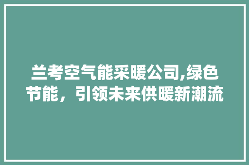 兰考空气能采暖公司,绿色节能，引领未来供暖新潮流_兰考空气能采暖公司 兰考空气能采暖公司,绿色节能，引领未来供暖新潮流_兰考空气能采暖公司 家电维修