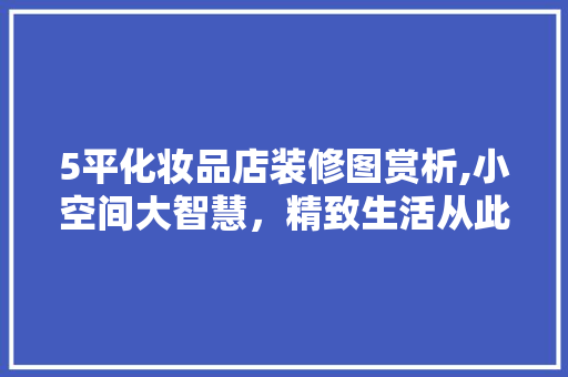 5平化妆品店装修图赏析,小空间大智慧，精致生活从此启程
