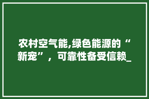 农村空气能,绿色能源的“新宠”，可靠性备受信赖_农村空气能可靠吗 农村空气能,绿色能源的“新宠”，可靠性备受信赖_农村空气能可靠吗 家电维修