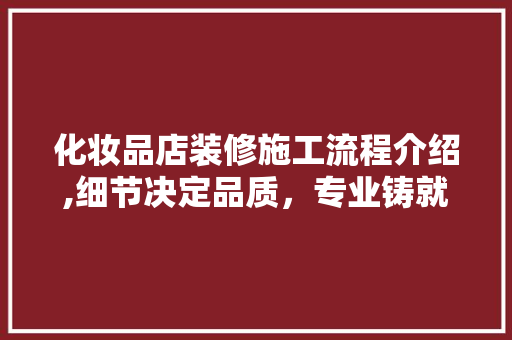化妆品店装修施工流程介绍,细节决定品质，专业铸就辉煌