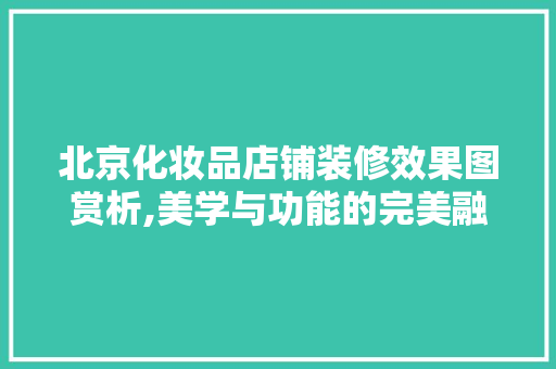 北京化妆品店铺装修效果图赏析,美学与功能的完美融合