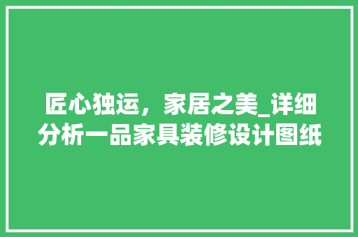 匠心独运，家居之美_详细分析一品家具装修设计图纸