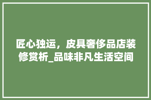 匠心独运，皮具奢侈品店装修赏析_品味非凡生活空间