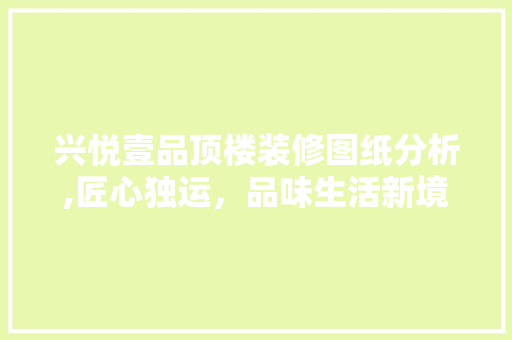 兴悦壹品顶楼装修图纸分析,匠心独运，品味生活新境界