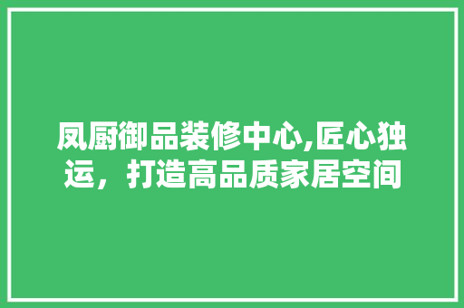 凤厨御品装修中心,匠心独运，打造高品质家居空间 凤厨御品装修中心,匠心独运，打造高品质家居空间 墙体维修