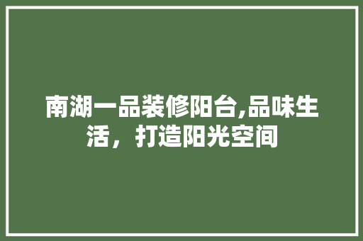 南湖一品装修阳台,品味生活，打造阳光空间 南湖一品装修阳台,品味生活，打造阳光空间 家电维修