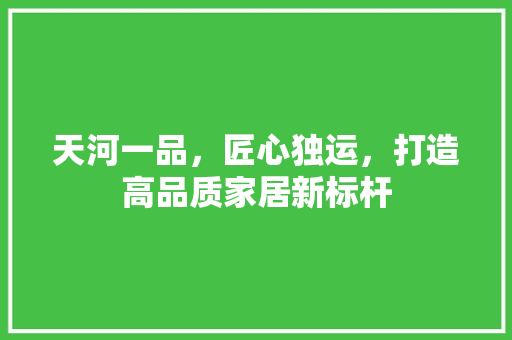 天河一品，匠心独运，打造高品质家居新标杆 天河一品，匠心独运，打造高品质家居新标杆 家电维修