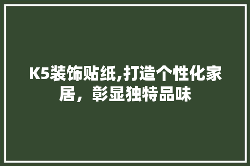 K5装饰贴纸,打造个性化家居，彰显独特品味