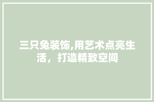 三只兔装饰,用艺术点亮生活，打造精致空间