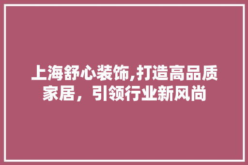 上海舒心装饰,打造高品质家居，引领行业新风尚 上海舒心装饰,打造高品质家居，引领行业新风尚 墙体维修