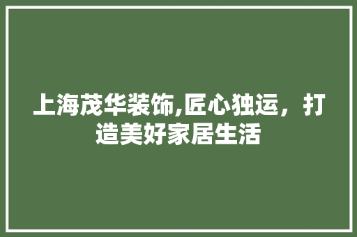 上海茂华装饰,匠心独运，打造美好家居生活 上海茂华装饰,匠心独运，打造美好家居生活 墙体维修
