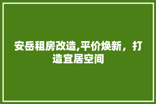 安岳租房改造,平价焕新，打造宜居空间