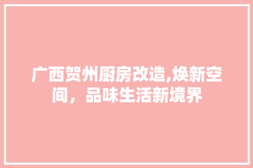 广西贺州厨房改造,焕新空间，品味生活新境界