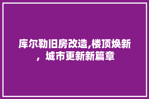 库尔勒旧房改造,楼顶焕新，城市更新新篇章