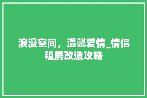 浪漫空间，温馨爱情_情侣租房改造攻略