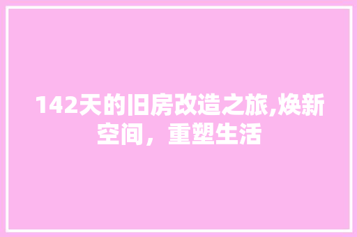 142天的旧房改造之旅,焕新空间，重塑生活