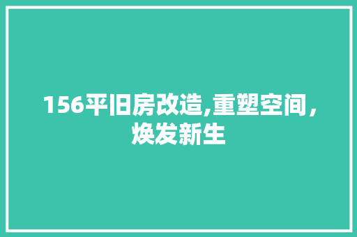 156平旧房改造,重塑空间，焕发新生