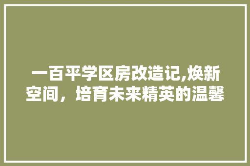 一百平学区房改造记,焕新空间，培育未来精英的温馨家园