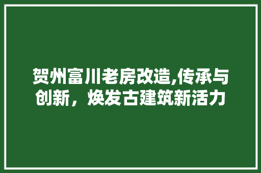 贺州富川老房改造,传承与创新，焕发古建筑新活力