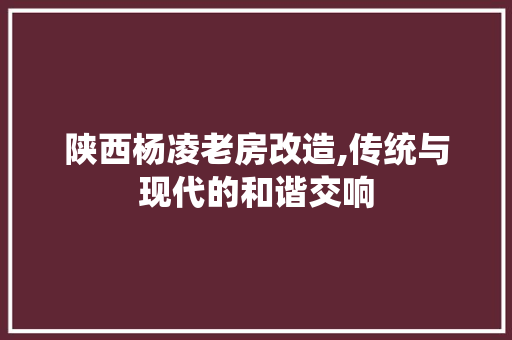 陕西杨凌老房改造,传统与现代的和谐交响