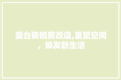露台砖砌房改造,重塑空间，焕发新生活 综合便民