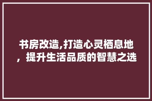书房改造,打造心灵栖息地，提升生活品质的智慧之选 墙体维修