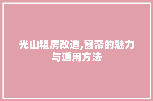 光山租房改造,窗帘的魅力与适用方法