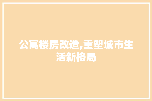 公寓楼房改造,重塑城市生活新格局