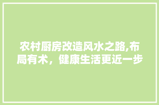 农村厨房改造风水之路,布局有术，健康生活更近一步 墙体维修